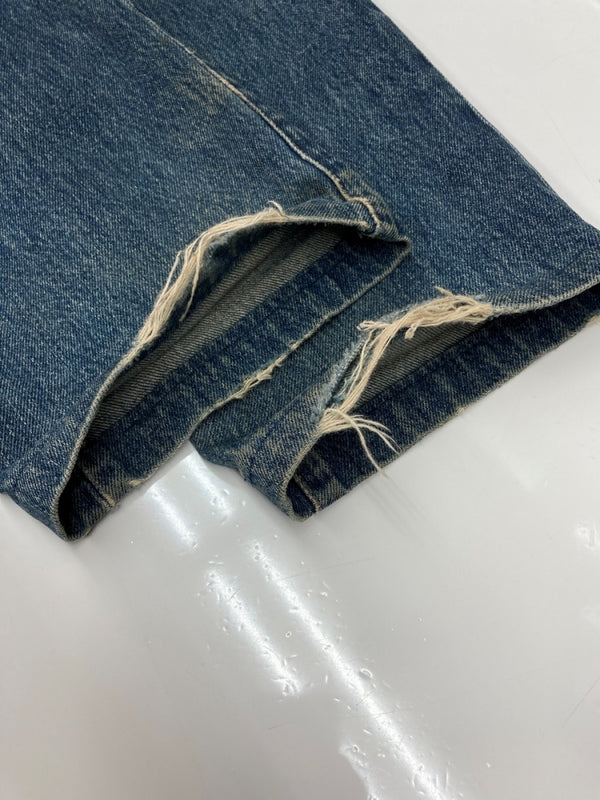 ダブルアールエル RRL DENIM PANTS デニム パンツ ボタンフライ ジーパン ジーンズ USA製 Ralph Lauren インディゴ 青 ロゴ デニム ブルー 31×32 104MB-353