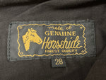 エアロレザー AERO LEATHER Genuine Horsehide ホースハイド レザーパンツ ジッパーフライ バイカー パンク ロック 黒 無地 ボトムスその他 ブラック サイズ28 104MB-75