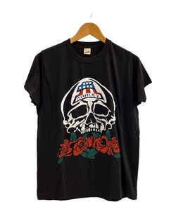 ハーレーダビッドソン Harley-Davidson 80s 80's SCREEN STARS USA製 スカルローズ プリントTシャツ ヴィンテージ Tシャツ ブラック Mサイズ 101MT-4934