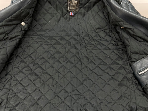 ルイスレザー Lewis Leathers MONZA モンザ DOUBLE RIDERS JACKET ダブル ライダース ジャケット ジップアップ バイカー アウター 紺 ジャケット ロゴ ネイビー 104MT-2225