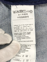 マックスマーラ Max Mara NO COLLAR DENIM JACKET ノーカラー デニム ジャケット ダメージ加工 フリンジ BLUE 青 INDIGO インディゴ 504606996 ジャケット 無地 ブルー SIZE34 104LT-21