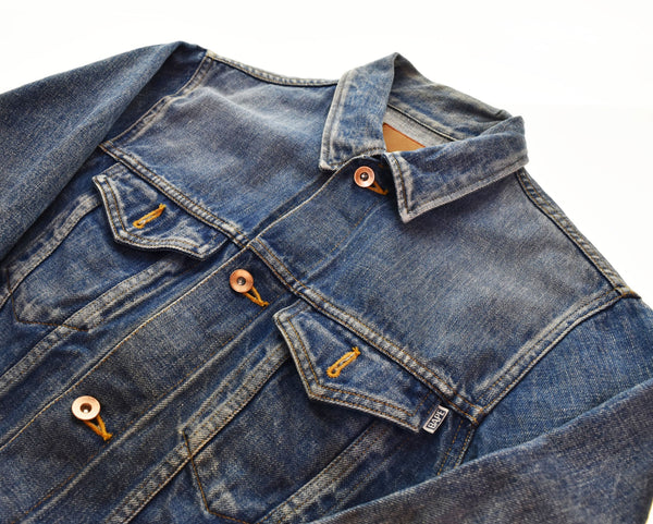 ア ベイシング エイプ A BATHING APE BAPE INDIGO ベイプ インディゴ DENIM JACKET INDIGO ウォッシュ 加工 デニム インディゴ  001LJ0251020X ジャケット ブルー Sサイズ 103MT-2946