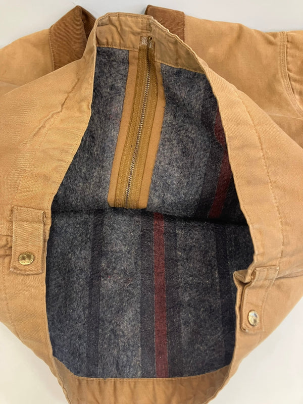 カーハート Carhartt 80's 80年代 100周年 100YEARS デトロイトジャケット ワークジャケット ジップアップ ダック地 裏地ブランケット VINTAGE ヴィンテージ - ジャケット ブラウン 101MT-5326