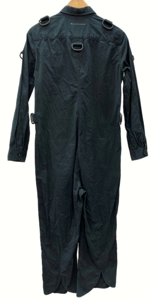エムエムシックス MM6 メゾンマルジェラ Maison Margiela オールインワン ジャンプスーツ フロントボタン ギミック デザイン イタリア製 BLACK 黒 S52FP0016 S44915 つなぎ・オーバーオール 無地 ブラック SIZE42 104LT-60