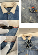 ヴィンテージ vintage 80's 80年代 BIG SMITH ビッグスミス デニムカバーオール チョアコート 金ボタン 襟コーデュロイ ジャケット ブルー 101MT-4897