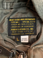 アビレックス AVIREX MA-1 FLIGHT JACKET フライト ジャケット ボンバー ジップアップ ミリタリー 軍物 アウター 緑 ジャケット 刺繍 カーキ Lサイズ 104MT-1799