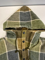 ウエストライド WEST RIDE PULLORVER SNAP HOODIE プルオーバーパーカー チェック フーディ  パーカ グリーン Sサイズ 101MT-4097