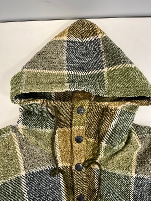 ウエストライド WEST RIDE PULLORVER SNAP HOODIE プルオーバーパーカー チェック フーディ  パーカ グリーン Sサイズ 101MT-4097