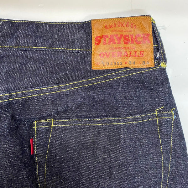 【曜日割引対象外】 ステイシック STAY SICK × Good Old & Co. '43 Denim Pants 1943年モデル デニム ブルー W34 L34サイズ 201MB-1151 VB