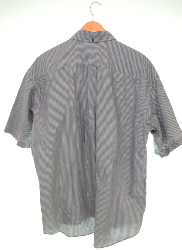 エブリワン   EVERYONE oversized B D check short sleeve shirt チェックボタンダウンシャツ EV-25-SH14  半袖シャツ グレー Mサイズ 103MT-3044