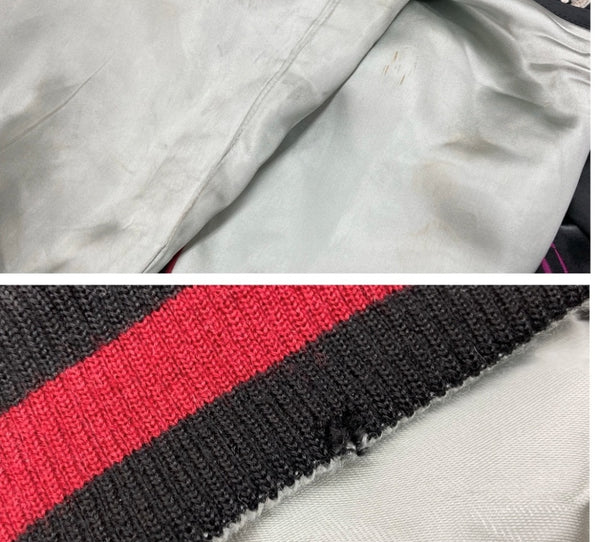 バック ストリート クロウラー BACK STREET CRAWLER リバーシブル スカジャン 両面刺繍 ピンナップガール スカル 銀 黒 ジャケット 刺繍 シルバー Lサイズ 104MT-1335