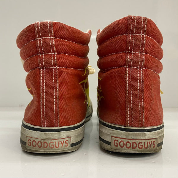 【曜日割引対象外】 グッドガイズ GOOD GUYS 80's ファイヤーパターン ハイカット メンズ靴 スニーカー イエロー 26cmサイズ 201-shoes1586 VB