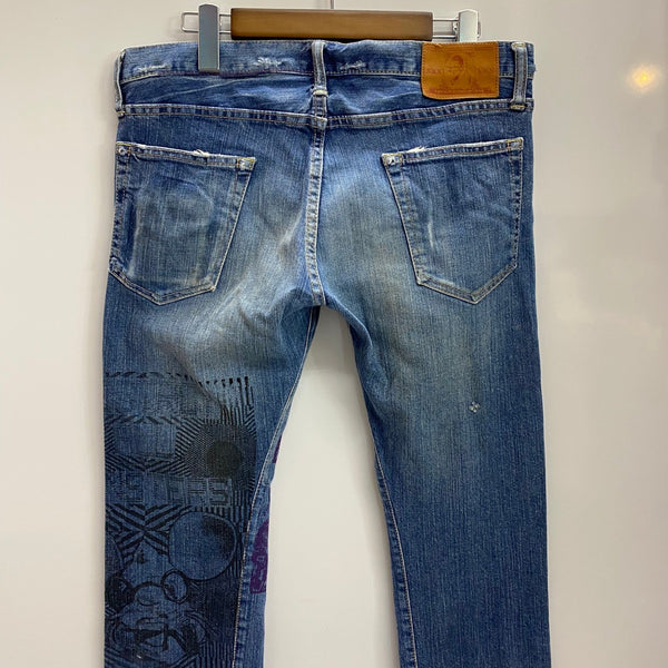 ヒステリックグラマー HYSTERIC GLAMOUR デストロイ オールモンスターズ スタッズ 5AP-0843 デニム ブルー 32サイズ 201MB-1014