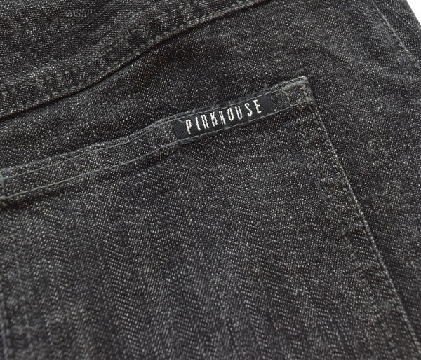 ピンクハウス PINK HOUSE 裾ベアーフラワー刺繍 デニムスカート スカート ブラック Mサイズ 103LB-9