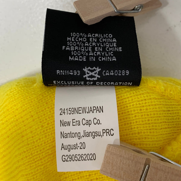 【中古】シュプリーム SUPREME ニューエラ クロス ボックス ロゴ ビーニー コラボ 帽子 メンズ帽子 ニット帽 黄色 201goods-662