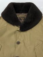 ゲルガ GERUGA SHAWL COLLAR FUR COAT ショール カラー ファー コート デッキジャケット ジップアップ 裏ボア アウター 緑 GR-J-44 サイズ 4 ジャケット 無地 カーキ 104MT-1811