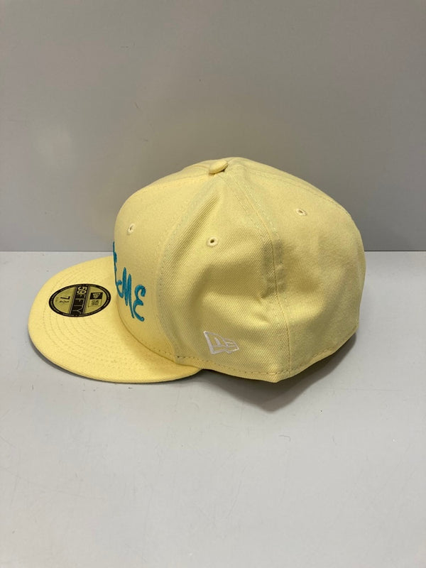 シュプリーム SUPREME Script NEW ERA PALE YELLOW ニューエラ ロゴ刺繍 帽子 メンズ帽子 キャップ イエロー 101hat-100