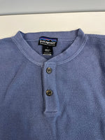 パタゴニア PATAGONIA ヘンリーネック 長袖カットソー USA製 無地 ロンT ブルー Lサイズ 101MT-4778