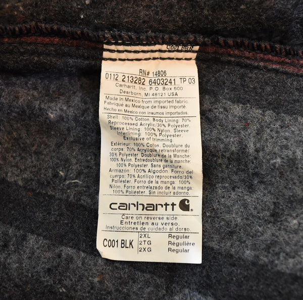 カーハート Carhartt ミシガン チョア コート MICHIGAN CHORE COAT Made in Mexico メキシコ製 ダック カバーオール ブランケット付き  2XL ジャケット ブラック 103MT-3442