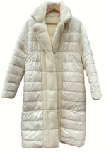 モンクレール MONCLER 17年 BAGAUD リバーシブル ダウンコート ボア DOWN COAT BOA 刺繍 IVORY アイボリー WHITE 白 F20931C51970 C0525 コート ロゴ ホワイト SIZE1 104LT-71