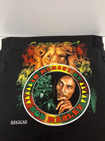 ヴィンテージ vintage Caribbea Surf REGGAE Legend IN MEMORY OF BOB MARLEY カリビアンサーフ ボブマーリー ライオン 両面プリント XL ノースリーブ ブラック LLサイズ 101MT-3347