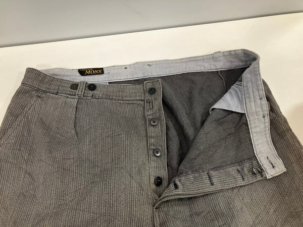 ヴィンテージ vintage 50's 50年代 EURO ユーロワーク VETEMENTS MONS ピケ ワークパンツ ごま塩 ヘリンボーン メタルフック ボタンフライ ボトムスその他 グレー - 101MB-775
