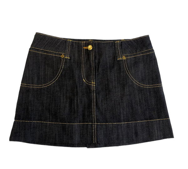 ヴィヴィアン・ウエストウッド Vivienne Westwood ロゴ刺繍 デニムスカート インディゴ スカート ネイビー Ｍサイズ 101LB-36