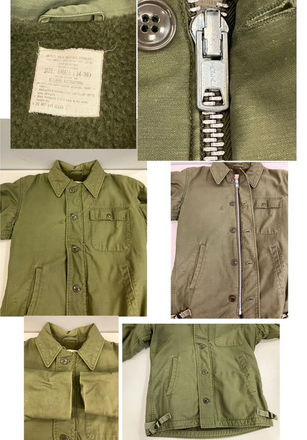 ミリタリー MILITARY 70's 70s 70年代 USN US NAVY A-2 DECK JACKET デッキジャケット DLA100-79-C-2336 ジャケット カーキ Sサイズ 101MT-3656