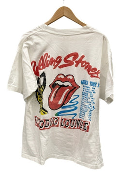 バンドTシャツ BAND-T 90s 90’s The Rolling Stones ローリングストーンス VOODOO LOUNGE 94 ワールドツアーTシャツ 袖シングル XXL Tシャツ プリント ホワイト 3Lサイズ 101MT-2276