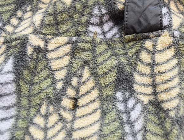 パタゴニア PATAGONIA 90's USA製 ハーフボタン プルオーバー シンチラ フリース LEAF 総柄 25200 ジャケット グリーン Lサイズ 103MT-3072