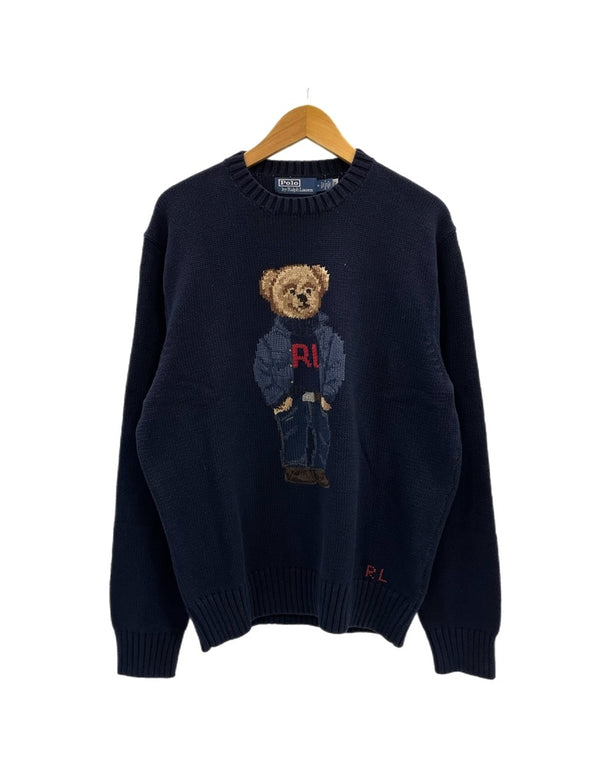 ラルフローレン RalphLauren POLO RALPH LAUREN コットンニット セーター ポロベア 紺 200011663 セーター ネイビー Mサイズ 101MT-5305