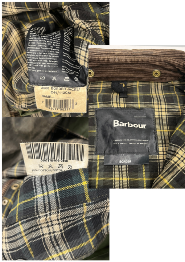 バブアー BARBOUR  BORDER JACKE ボーダージャケット  ワックス コットン オイルドジャケット コート C44 ジャケット カーキ 101MT-5346
