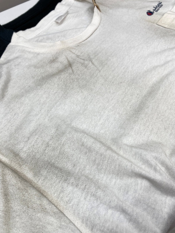 メゾンミハラヤスヒロ Maison MIHARA YASUHIRO Combined T-SHIRT コンビ Tシャツ マルチ 加工 刺繍 MMY 半袖 白 黒 A08TS671 サイズ 48 Tシャツ ロゴ マルチカラー 104MT-2343