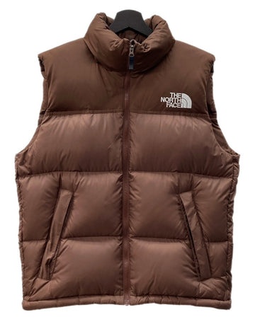ザノースフェイス THE NORTH FACE NUPTSE DOWN VEST ヌプシ ダウン ベスト ジップアップ ツートン アウトドア アウター 茶 ND92232 ベスト ロゴ ブラウン Mサイズ 104MT-2166