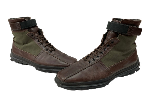 ミュウミュウ miu miu CALZATURE UOMO BOOTS レザー ブーツ バンダル レースアップ アーカイブ シューズ 茶 メンズ靴 ブーツ その他 ブラウン サイズ 7 1/2 104S-799