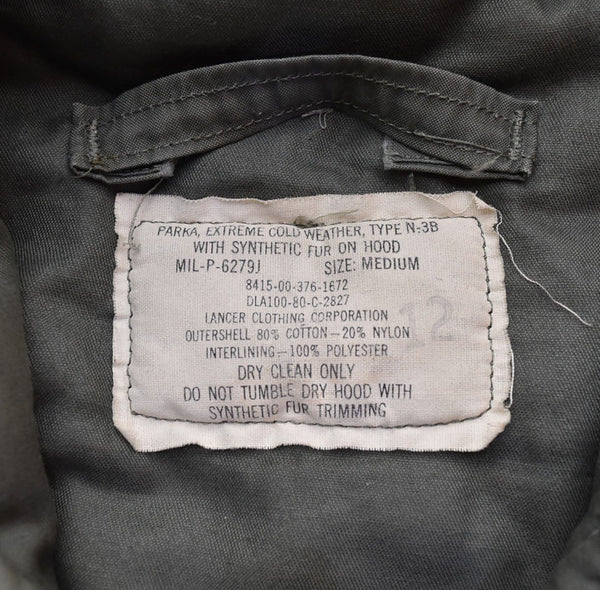 ヴィンテージ Vintage Military  N-3B US ARMY 80年代 80s 80's 実物 米軍 ミリタリー MADE IN USA フライト  M ジャケット カーキ 103MT-2201