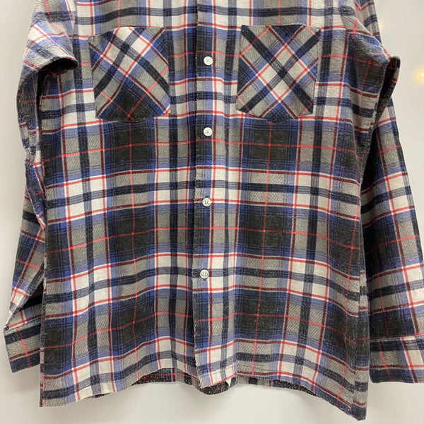 【曜日割引対象外】 ヴィンテージ vintage 60's Weareis gold チェックシャツ 長袖シャツ ブルー Mサイズ 201MT-4269 VB