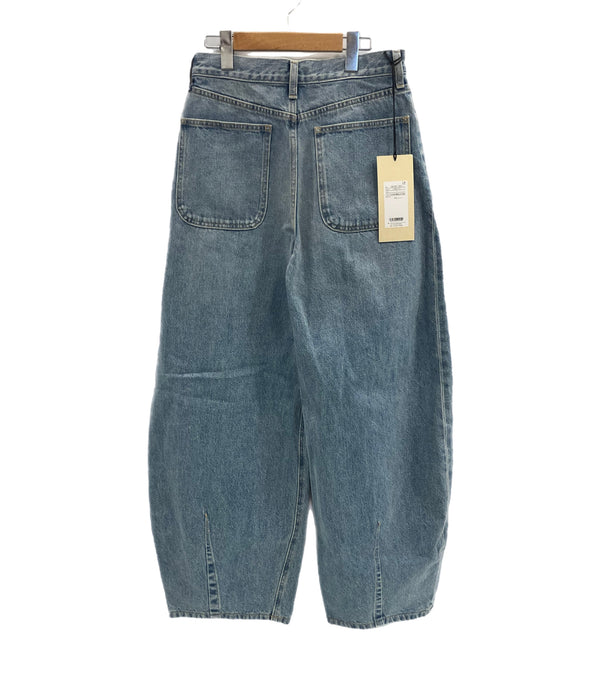 スロー バイ スライ THROW by SLY THROW J/W CURVE TUCKED PT ジャストウエスト カーブ タックド パンツ デニム ブルー 1 101LB-23