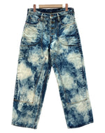 シュガーヒル SUGARHILL CLASSIC DOUBLE KNEE DENIM PANTS ダブル  ニー デニム パンツ ジーパン シンチバック ボタンフライ 加工 ズボン 白 青 総柄 23AWPT04 デニム ブルー サイズ 32 104MB-392