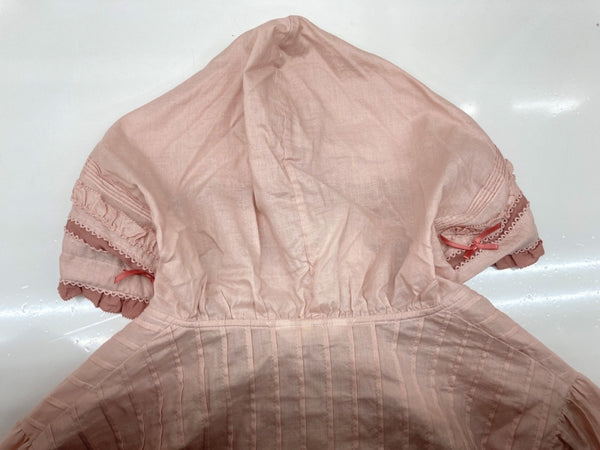 ピンクハウス PINKHOUSE 24AW ローズレース使い フード付 長袖 ブラウス ボレロ フリルスリーブ リボン ミニサテン ピコフリル レース ティアード ROSE コットン 綿 ロリータ ゴスロリ PINK A2143FB 367 カーディガン 花 ピンク 104LT-245