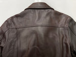 ワイツーレザー Y'2 leather シングル ライダースジャケット レザージャケット 猫目ボタン ツートン 切り替え 牛革 ダークブラウン 茶色 サイズ38 ジャケット 無地 ブラウン 104MT-1946