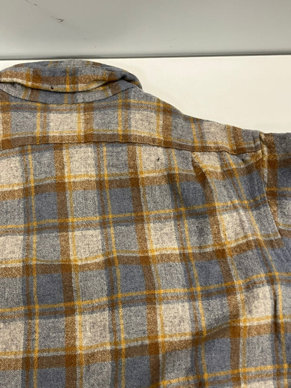 ペンドルトン PENDLETON 70's 70年代 ウール チェックシャツ ボードシャツ  ネルシャツ 開襟 オープンカラー ボックス vintage ヴィンテージ MADE IN USA アメリカ製  長袖シャツ ベージュ Mサイズ 101MT-5361