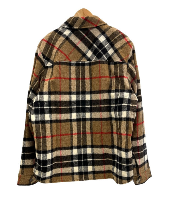 ウェルダン WE11DONE CHECK ANORAK WOOL SHIRT チェック アノラック ウールシャツ ジャケット BL3-20-910RM04 ジャケット ブラウン Mサイズ 101MT-5067