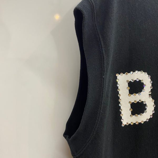 ア ベイシング エイプ A BATHING APE 00s ジップ フーディー ベスト スワロフスキー zip hoodie vest SWAROVSKI ノースリーブパーカー ブラック Lサイズ 201MT-4614