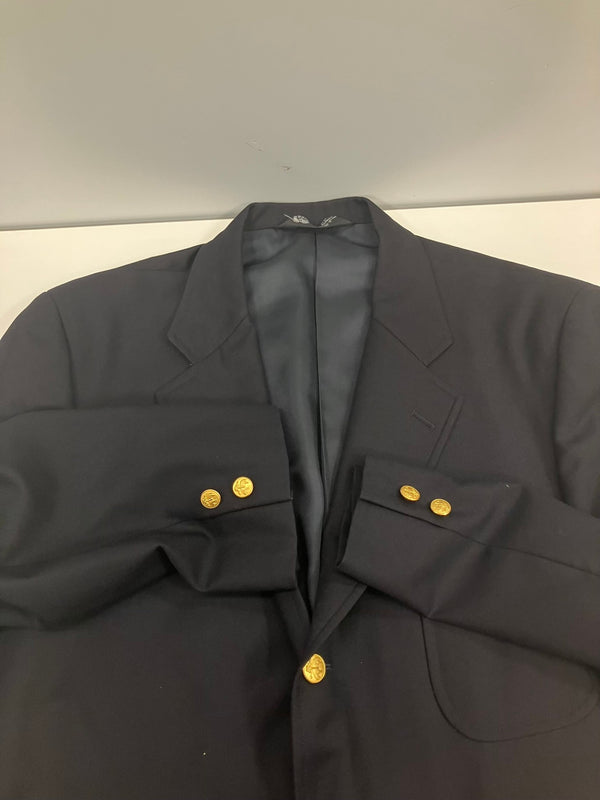 ブルックスブラザーズ Brooks Brothers 紺ブレ 金ボタン シングルブレスト 3つボタン パッチポケット テーラードジャケット ブレザー 日本製 44REG ジャケット ネイビー 101MT-5134