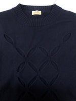 ステファンクック STEFAN COOKE SLASHED SWEATER スラッシュド セーター ニット カッティング 薄手 紺 セーター 無地 ネイビー Mサイズ 104MT-2290