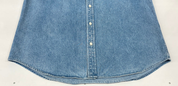 シュプリーム SUPREME Small Box Denim Shirt Washed Indigo スモール ボックス ロゴ デニム シャツ 青 長袖シャツ ロゴ ブルー Sサイズ 104MT-1942