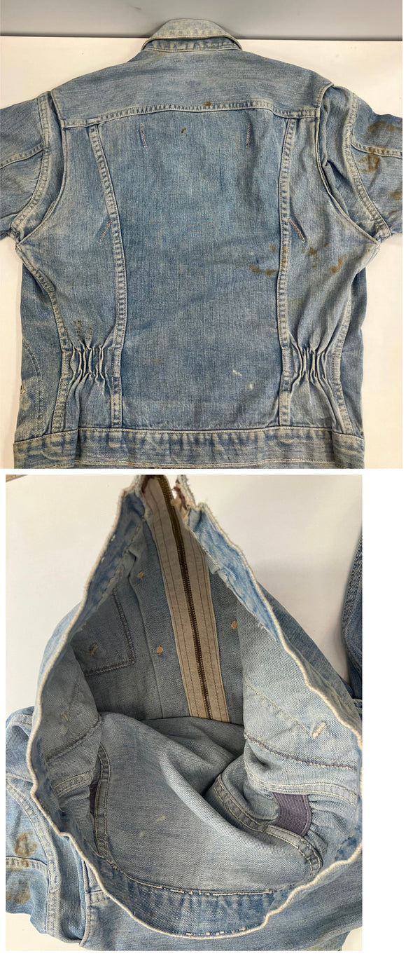 ラングラー Wrangler 50's 50年代 BLUE BELL ブルーベル 縦ベル 11MJZ GRIPPER ZIPPERGジャン デニムジャケット Vintage ヴィンテージ - ジャケット ブルー 101MT-4362