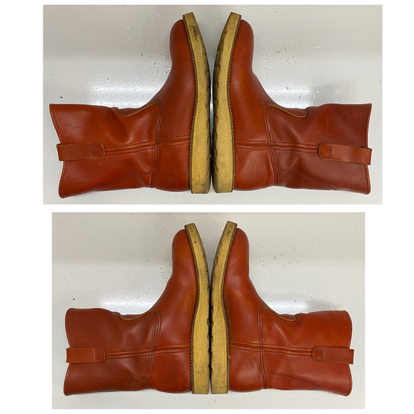 【曜日割引対象外】 レッドウィング RED WING 90's USA製 緑犬タグ 6.5 E ペコスブーツ メンズ靴 ブーツ ペコスタイプ ブラウン 25cmサイズ 201-shoes1474 VB