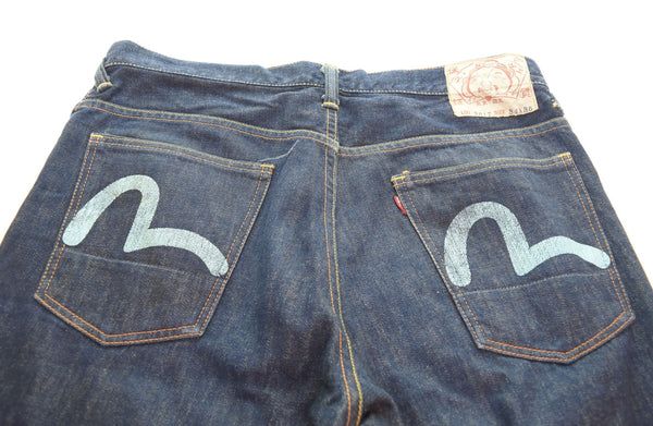エヴィス EVISU Lot.2017 カモメ ブーツカット デニム ジーンズ 布パッチ LOT2017 デニム ブルー 34　35 103MB-522